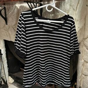 XXXL Time & Tru black and white striped tee